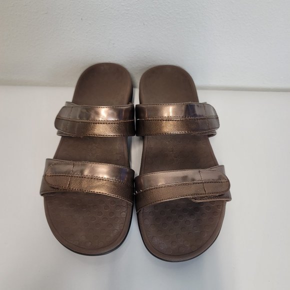 Vionic Shore Metallic Bronze 2 Strap Slip on 9 - Picture 6 of 7